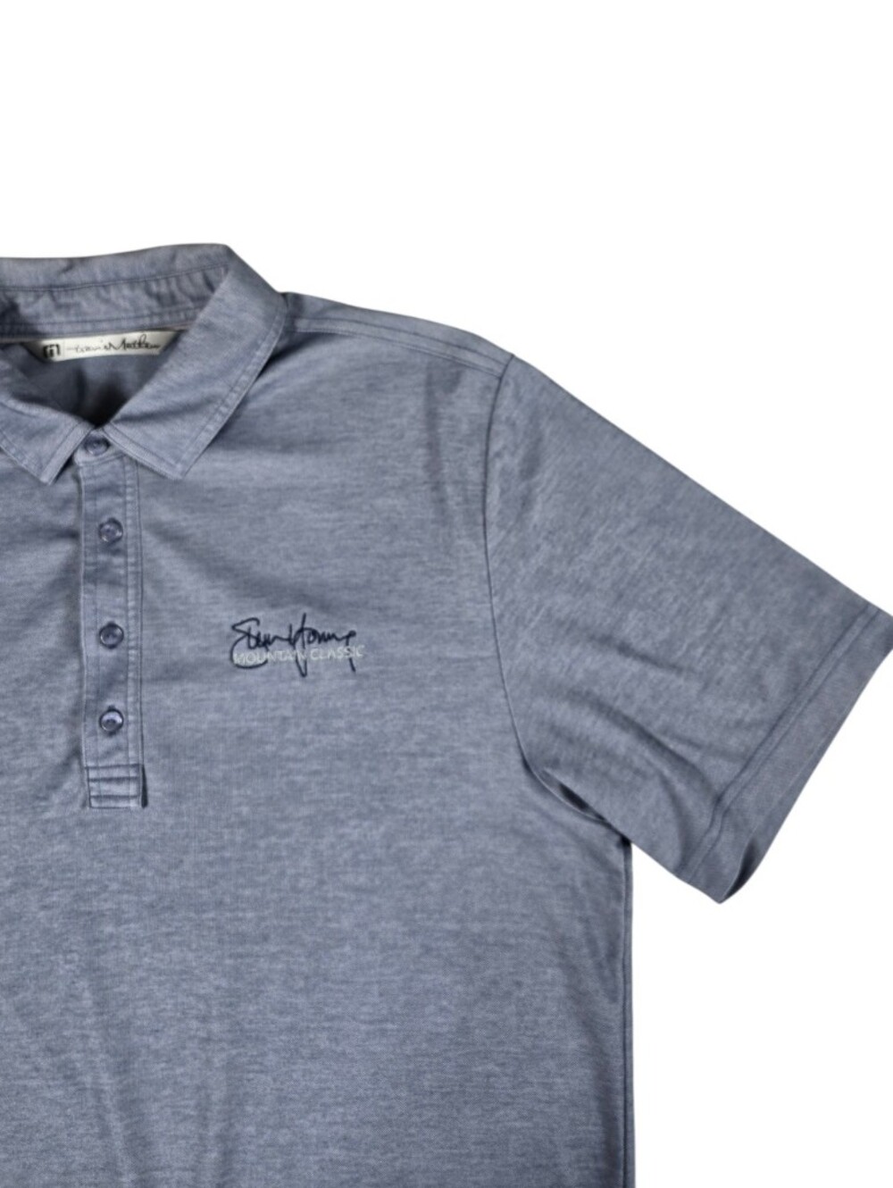 Travis Mathew Light Blue Polo Shirt Mountain Classic Steve Young Golf Men Large
